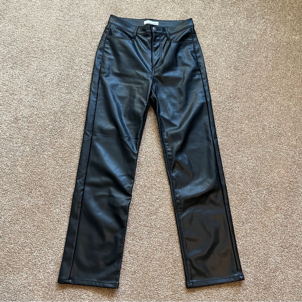 Leather Straight Leg Pants